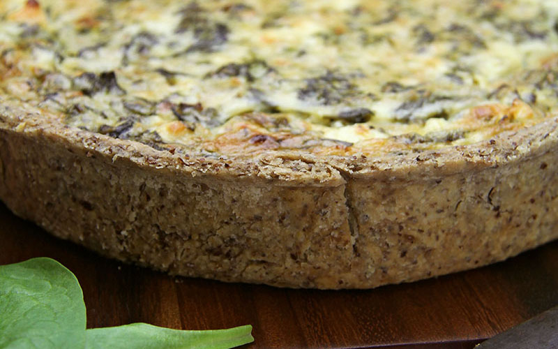 Recipe: Feta, Spinach & Mint Tart in Linseed Meal Pastry