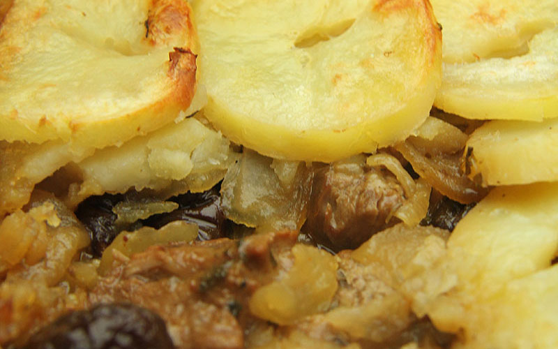 Recipe: Braised Pork with Prunes and a Potato Top