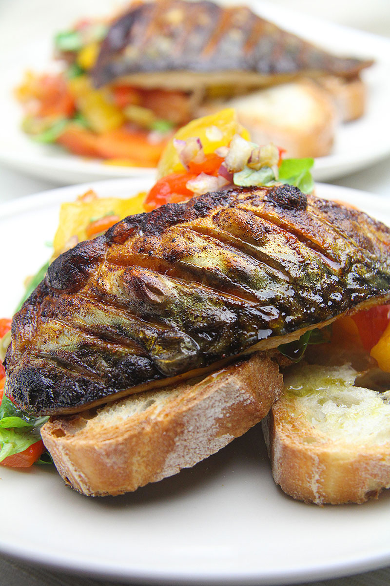 Grilled Mackerel with Pepper Salad recipe – The Artisan Food Trail