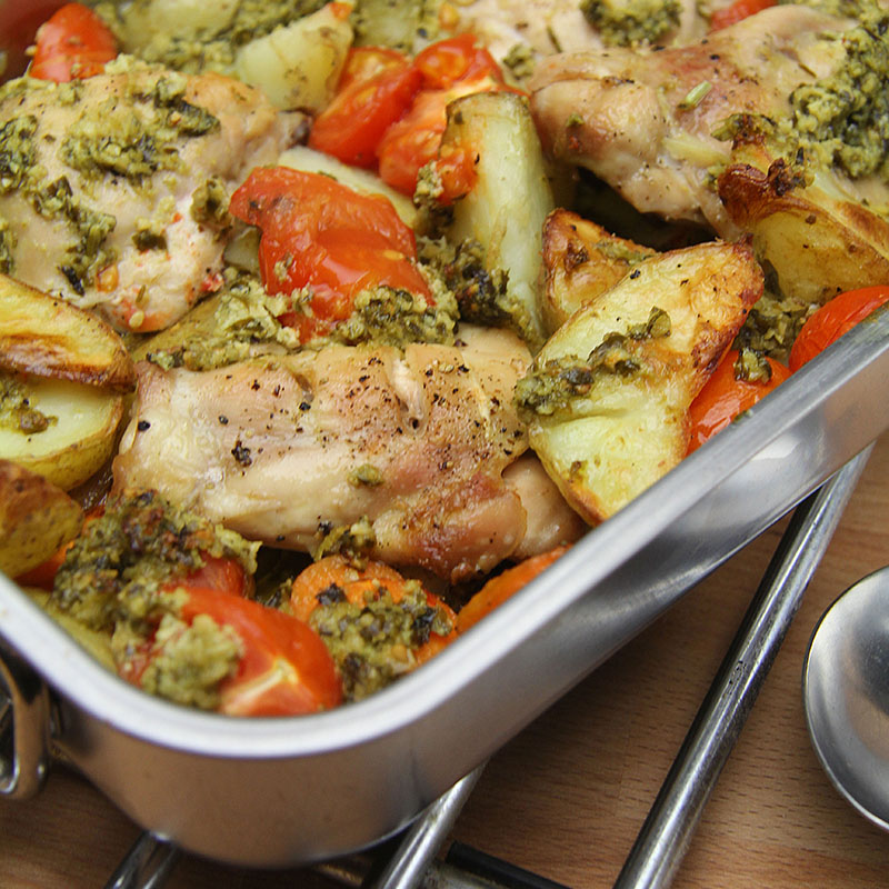 Chicken Vegetable Pesto Traybake recipe – Artisan Food Trail
