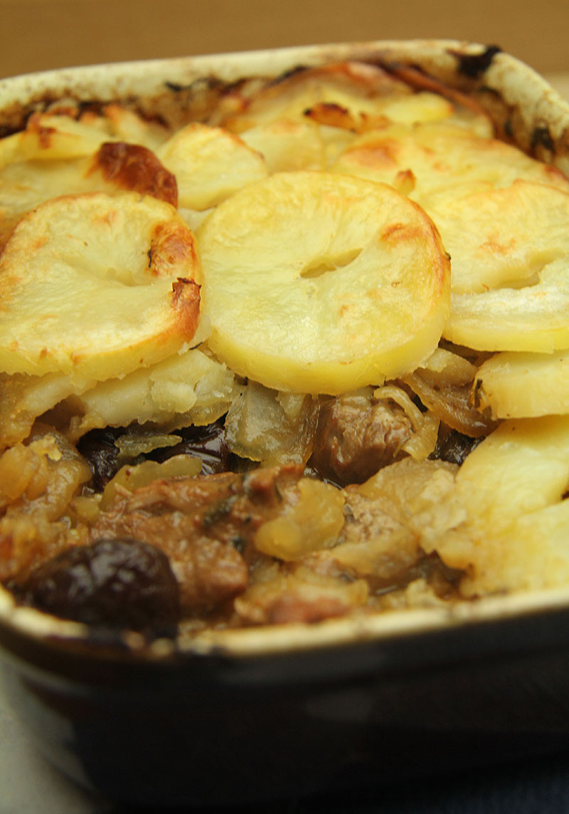 Braised Pork with Prunes and a Potato Top recipe 2 – The Artisan Food Trail