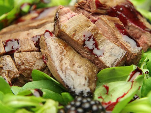 Pan Fried Grouse with Blackberries and Blackberry Dressing