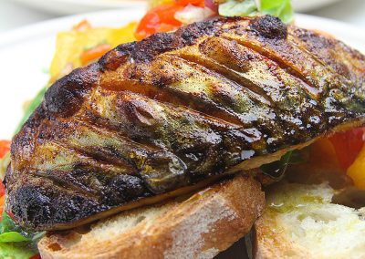 Grilled Mackerel with Pepper Salad