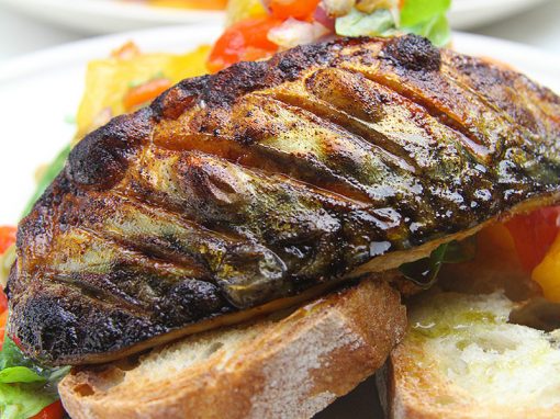 Grilled Mackerel with Pepper Salad