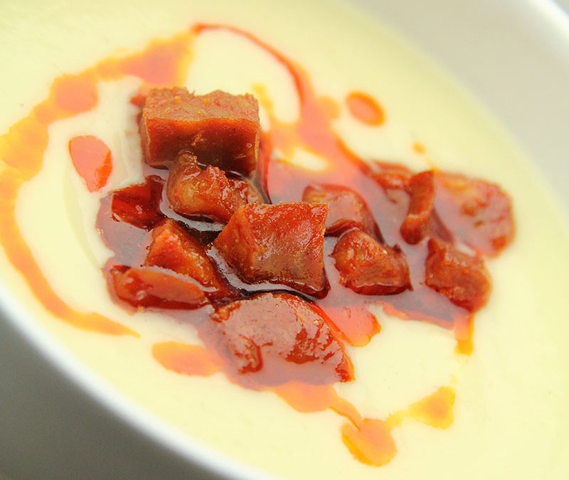 Parsnip Soup with Spicy Chorizo