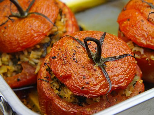 Roasted Rice-Stuffed Tomatoes