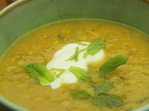 Spiced Lentil Soup with Lime and Mint