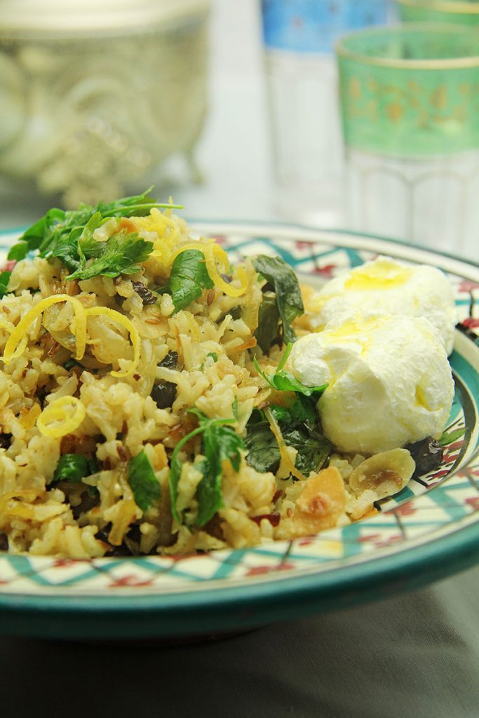Turkish Style Brown Rice Salad with Labneh Recipe Artisan Food Trail