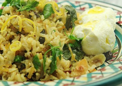 Turkish Style Brown Rice Salad with Labneh