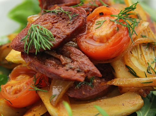 Venison and Pork Chorizo with Fennel and Potatoes