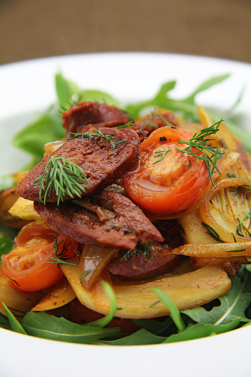 Venison Pork Chorizo with fennel and potatoes recipe 1 – The Artisan Food Trail