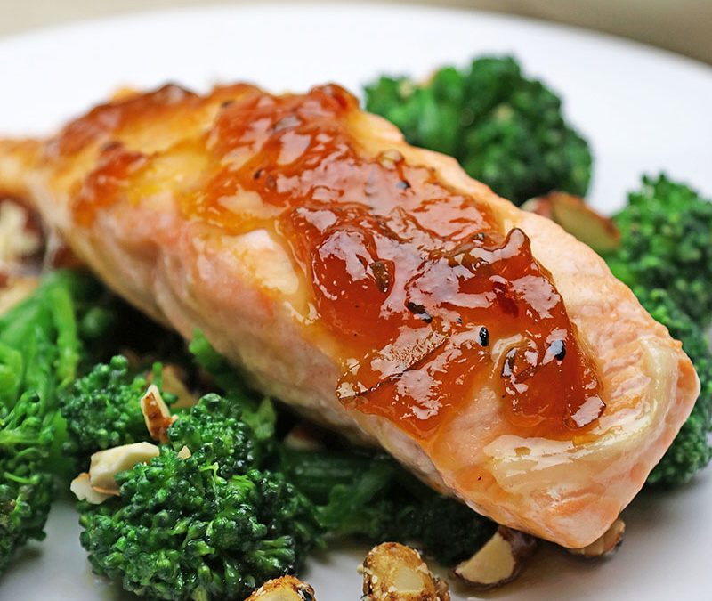 Spicy Marmalade Glazed Salmon