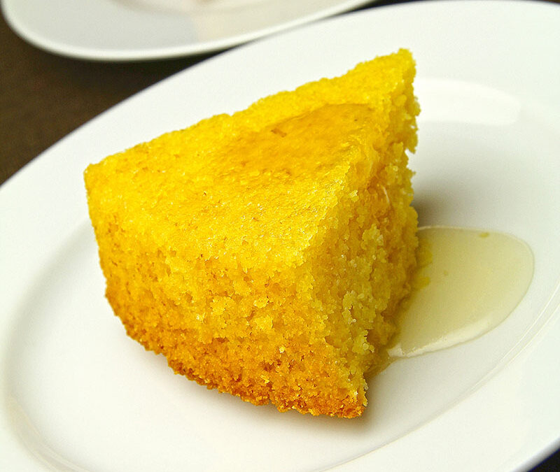 Lemon Polenta Cake with Rosemary Syrup